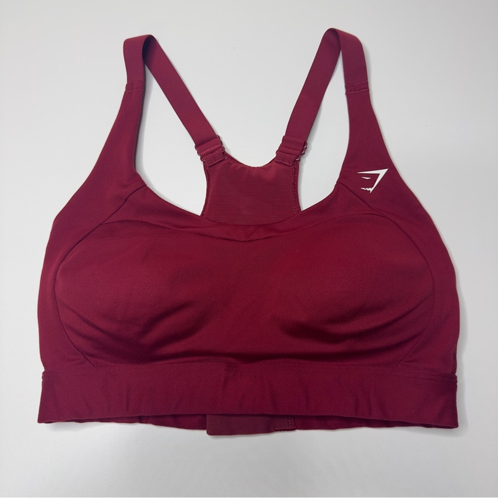 Gymshark Padded Burgundy Red Sports Bra Racerback Size Small